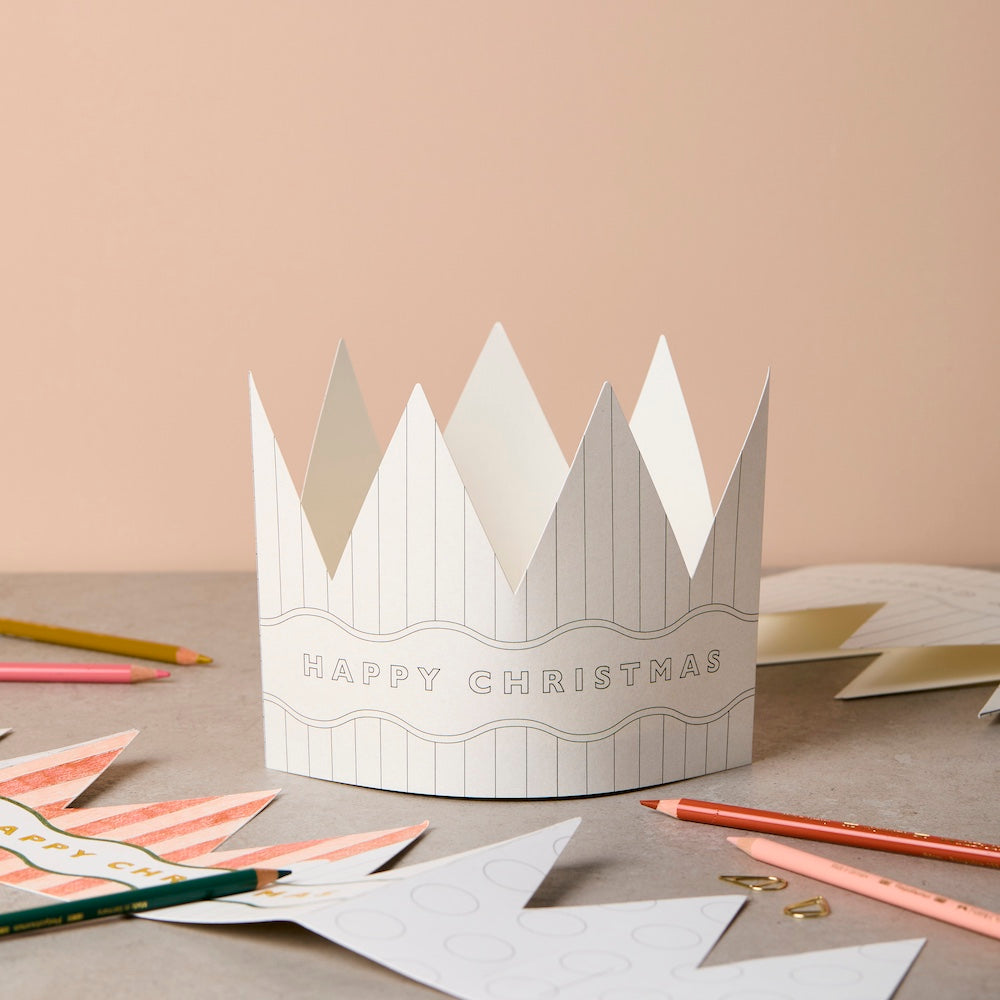 Pack of 6 DIY Colour-In Christmas Crown Cards