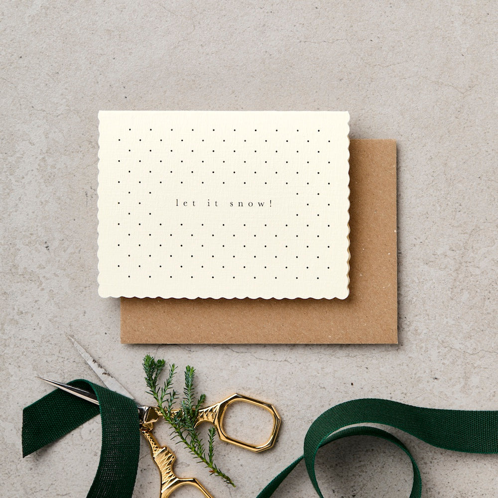 A7 Let It Snow Polka Dot Mini Christmas Card
