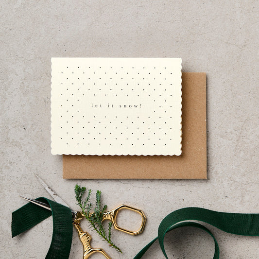 A7 Let It Snow Polka Dot Mini Christmas Card