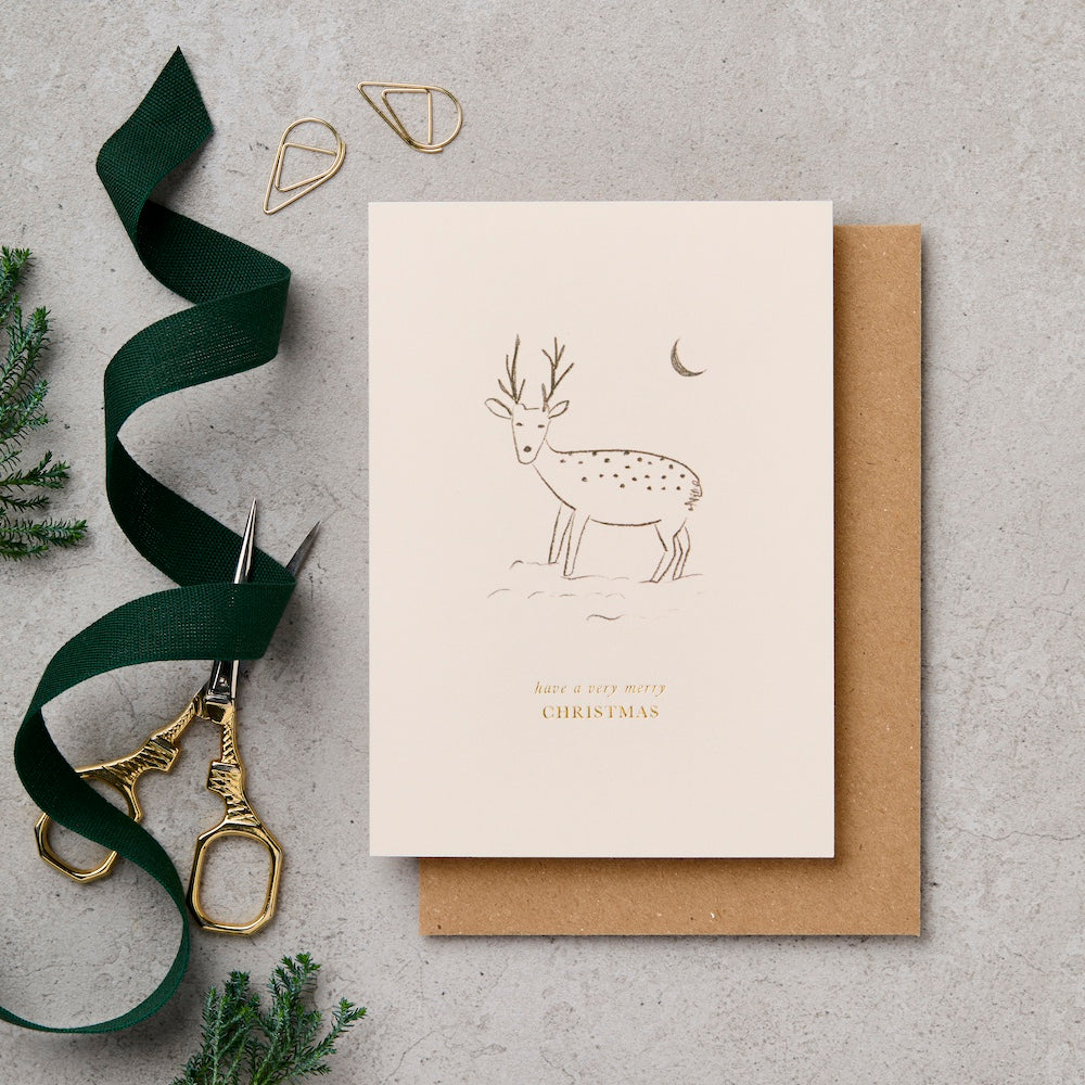 Box Set of 8 Reindeer Have A Very Merry Christmas Cards