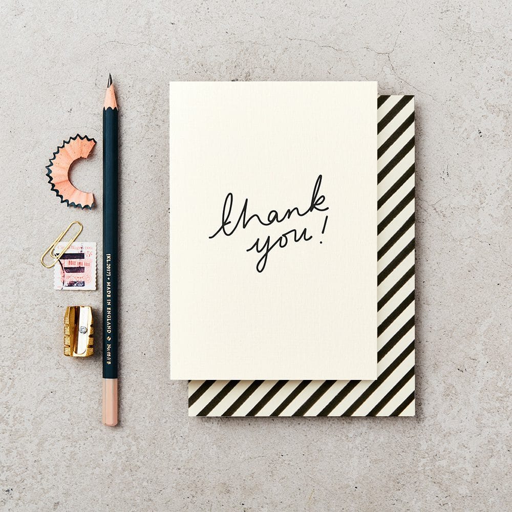 Katie Leamon 'Thank You' Card in Scroll – thank you card – Katie Leamon