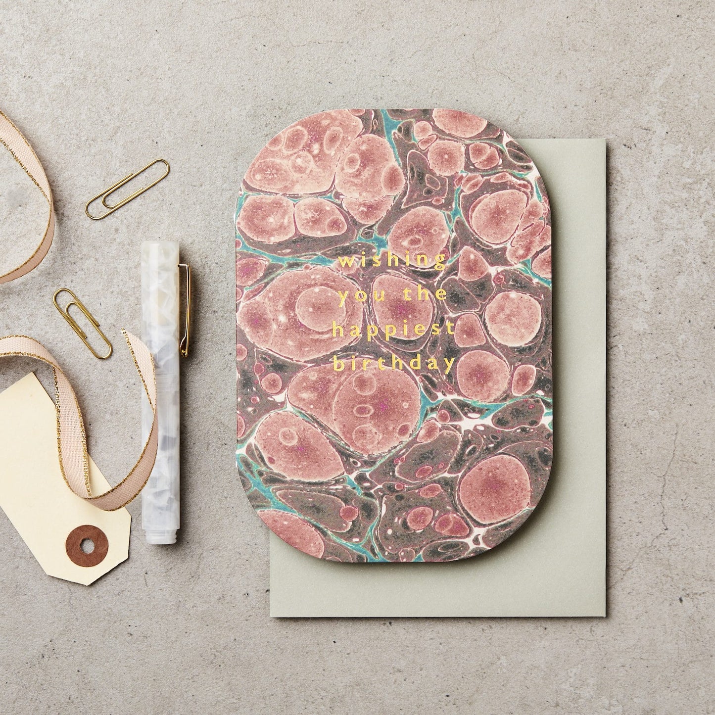 Marble 02 - Wishing You The Happiest Birthday – luxury birthday card – Katie Leamon