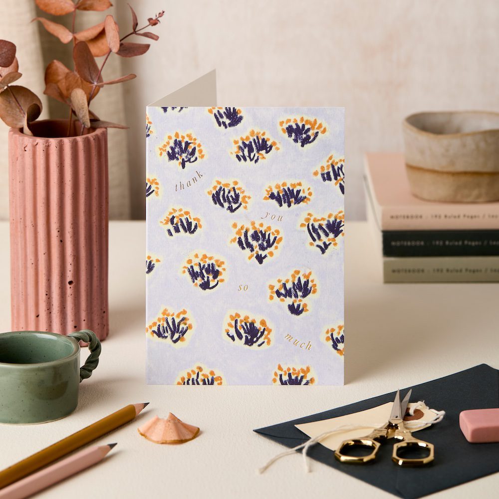 Pastel Blue/Orange T'You – thank you card – Katie Leamon