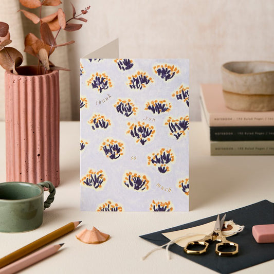 Pastel Blue/Orange T'You – thank you card – Katie Leamon