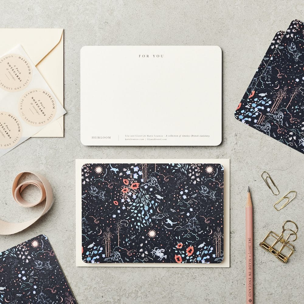6pk Zodiac Navy Notecards – greeting card – Katie Leamon