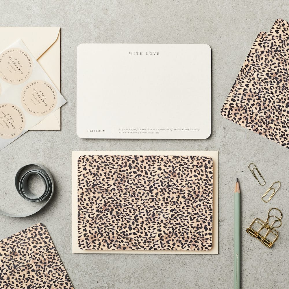 6pk Vintage Leopard Notecards – greeting card – Katie Leamon