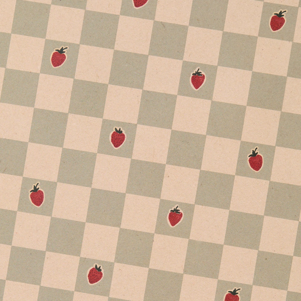10 Sheets of Strawberry Chequered Wrapping Paper – luxury wrapping paper – Katie Leamon