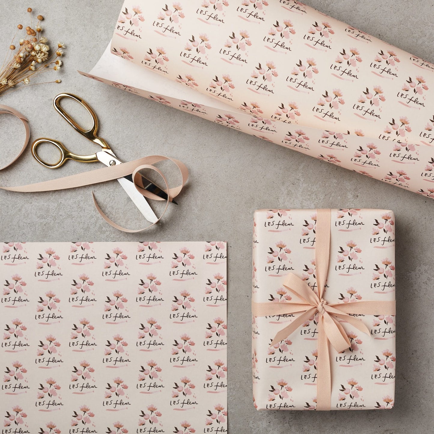 10 Sheets of Les Fleur Wrapping Paper