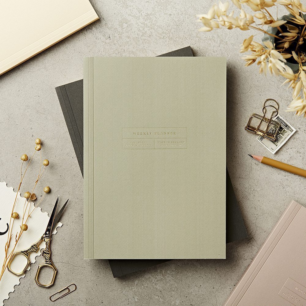 A5 Lay Flat Any Date Weekly Planner in Moss