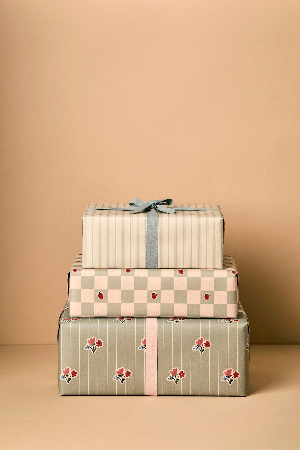 10 Sheets of Strawberry Chequered Wrapping Paper – luxury wrapping paper – Katie Leamon