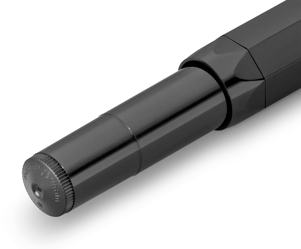 Kaweco Skyline Sport fountain pen in black, capped, back view