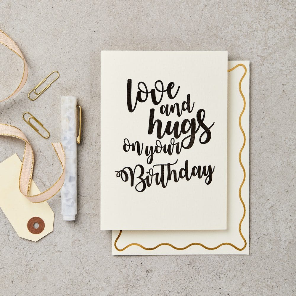 Love & Hugs On Your Birthday Card