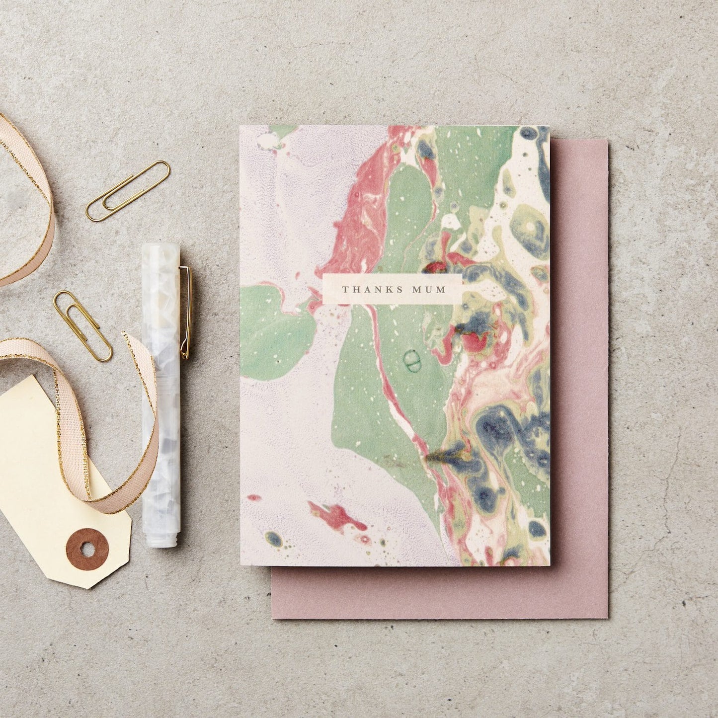 Marbled Thanks Mum – thank you card – Katie Leamon