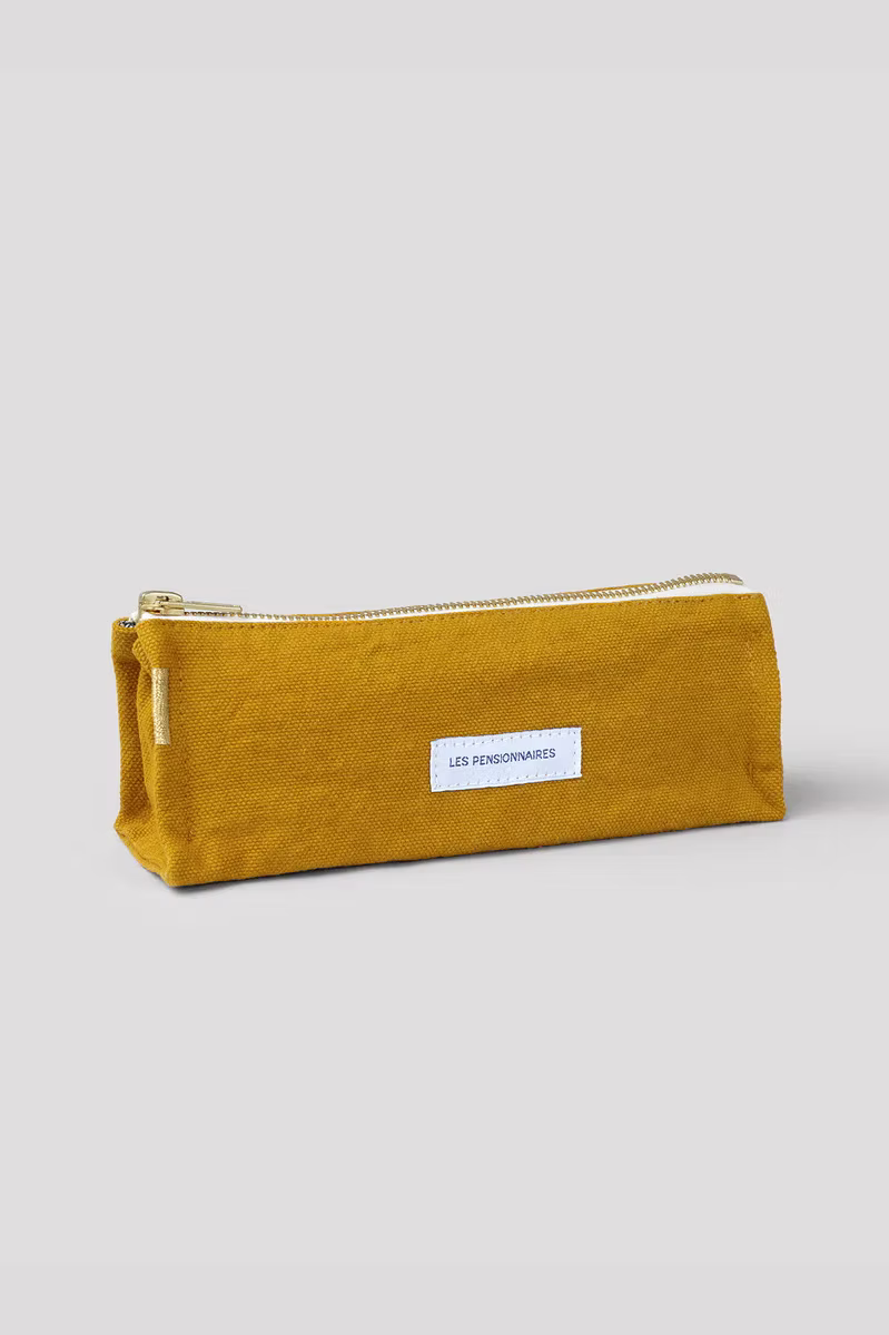 Les Pensionnaires organic cotton pencil case in Saffron - stationery accessories - Katie Leamon