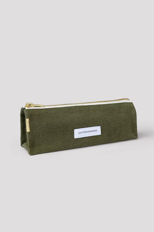 Les Pensionnaires organic cotton pencil case in Caper - stationery accessories - Katie Leamon