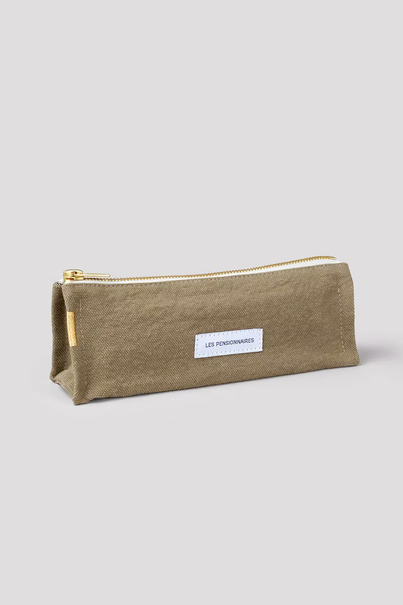 Les Pensionnaires organic cotton pencil case in Linden Green - stationery accessories - Katie Leamon