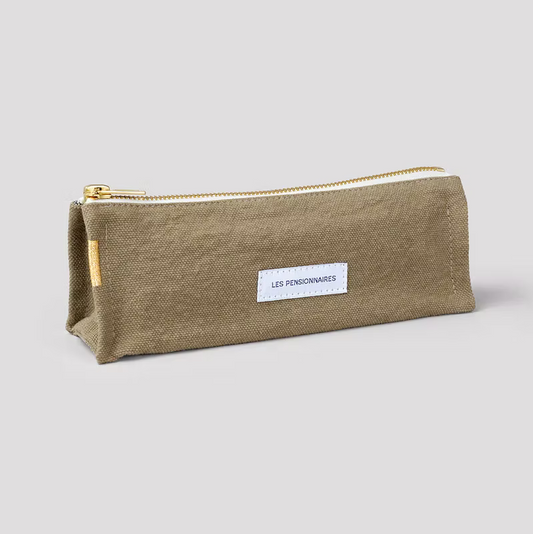 Les Pensionnaires Organic Cotton Pencil Case in Linden Green