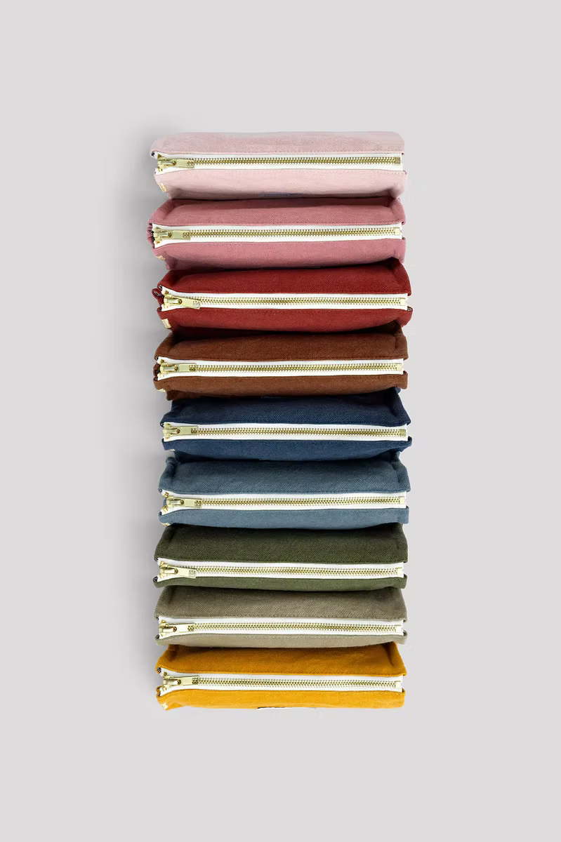 Les Pensionnaires Organic Cotton Pencil Case in Linden Green