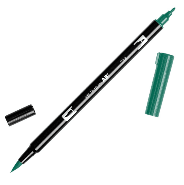 Tombow Hunter Green Dual Brush Pen – felt tip pen – Katie Leamon
