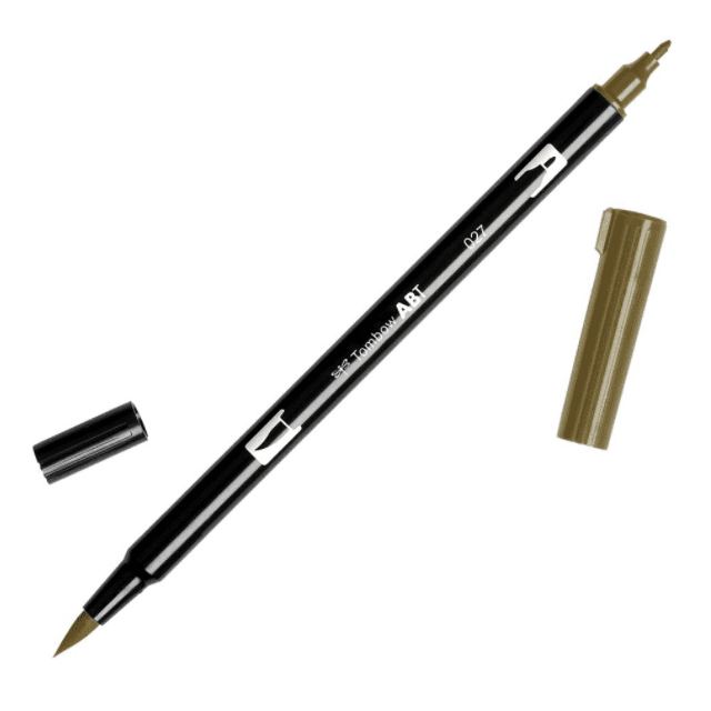 Tombow Dark Ochre Dual Brush Pen – felt tip pen – Katie Leamon