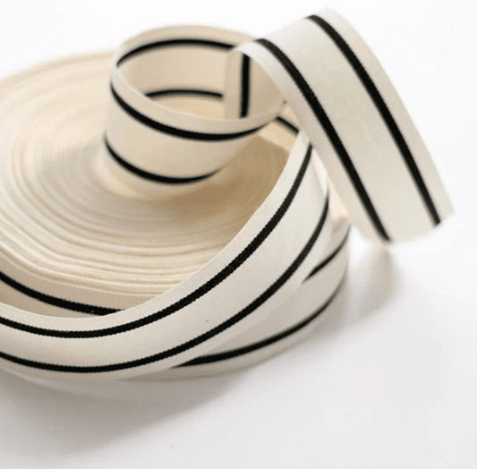 Black & White Wide Cotton Ribbon
