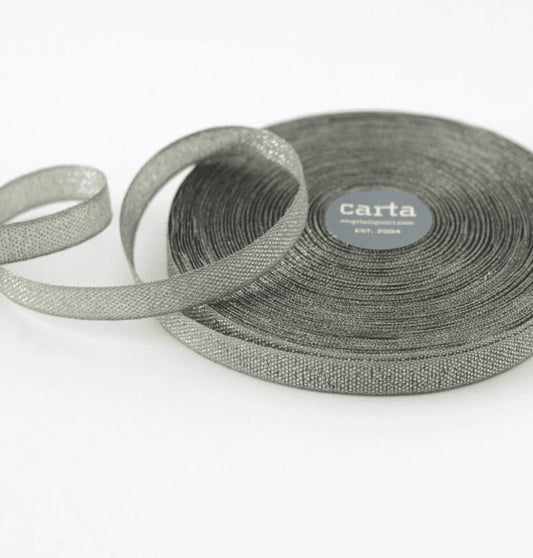 Metallic Grey Loose Weave Ribbon