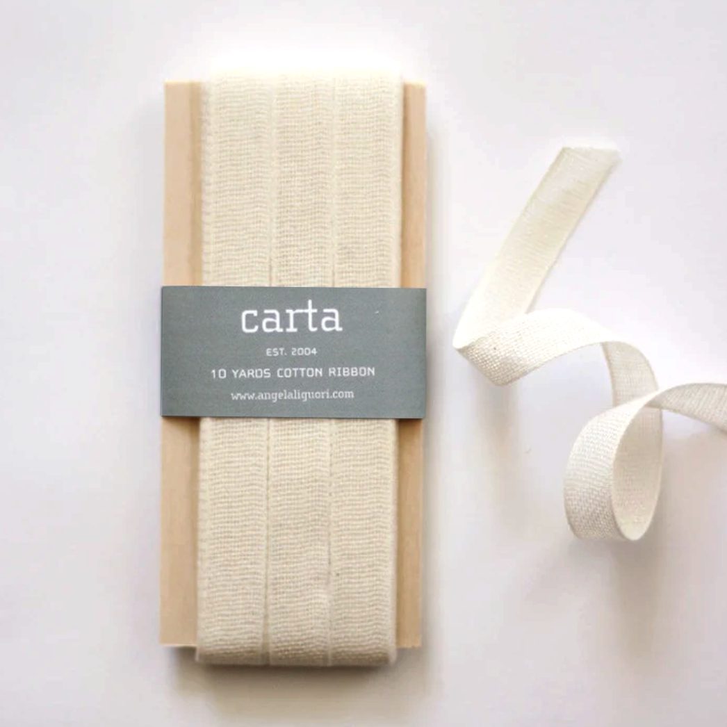 10m Loose Weave Cotton Ribbon Paddle in Natural