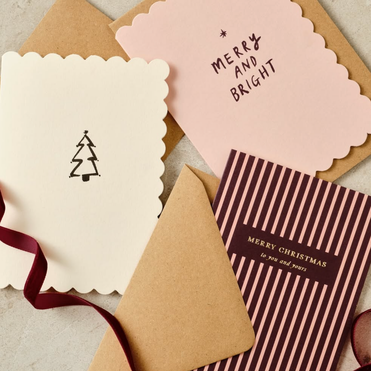 Mint Velvet X Katie Leamon Striped Christmas Card