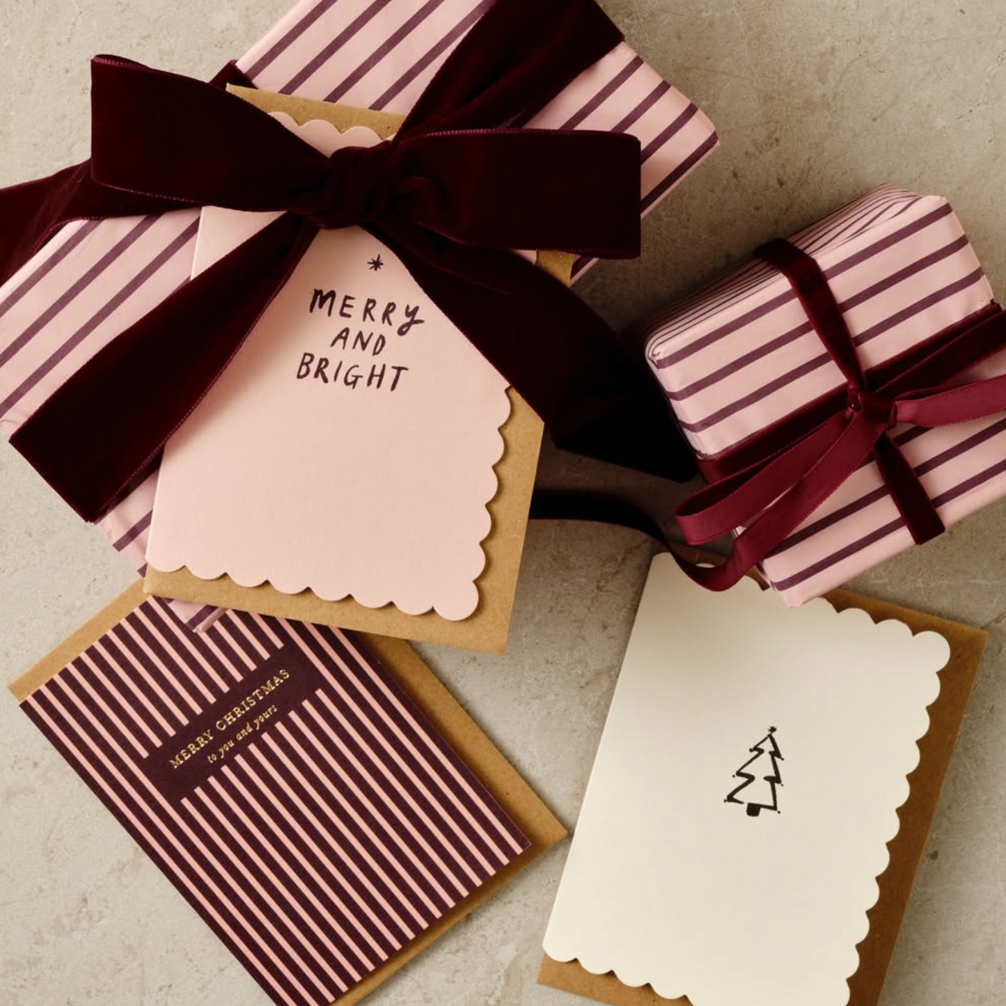 Mint Velvet X Katie Leamon Striped Christmas Card