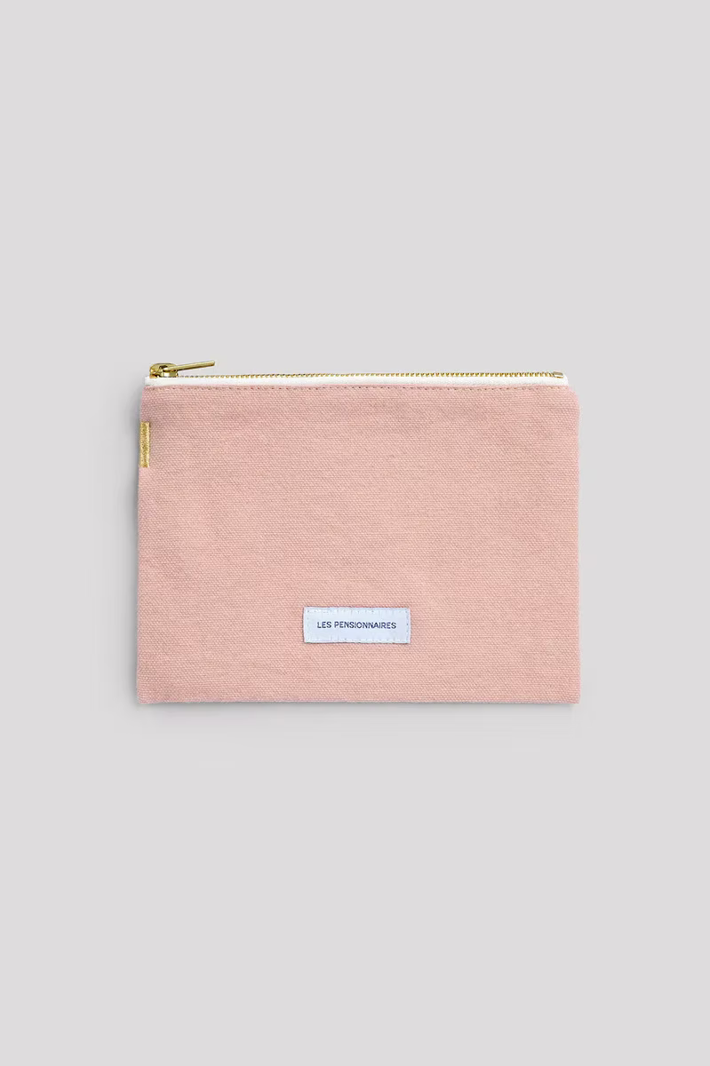 Les Pensionnaires organic cotton zip pouch in Delicate Rose - stationery accessories - Katie Leamon