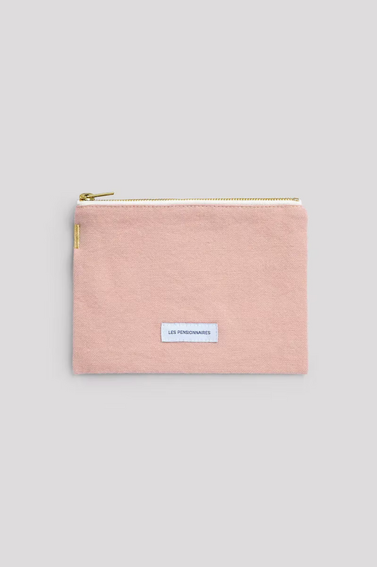 Les Pensionnaires organic cotton zip pouch in Delicate Rose - stationery accessories - Katie Leamon