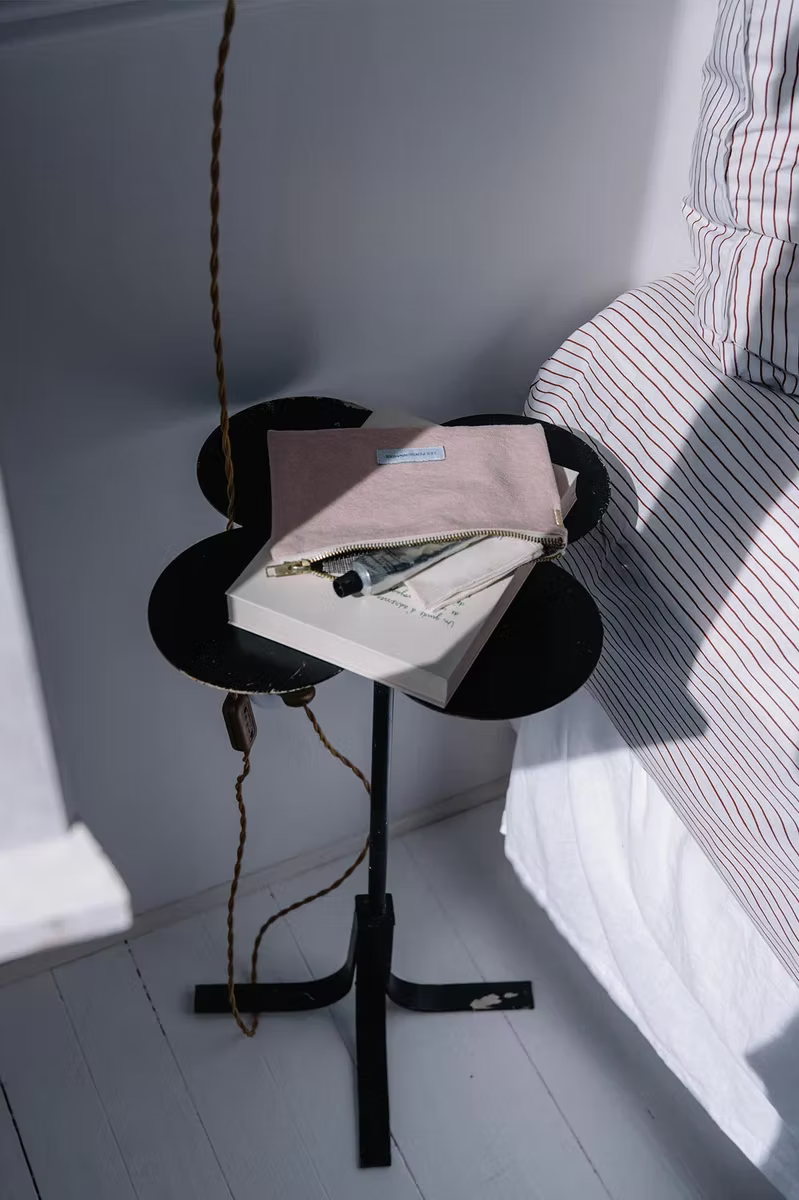 Les Pensionnaires Organic Cotton Small Pouch in Delicate Rose