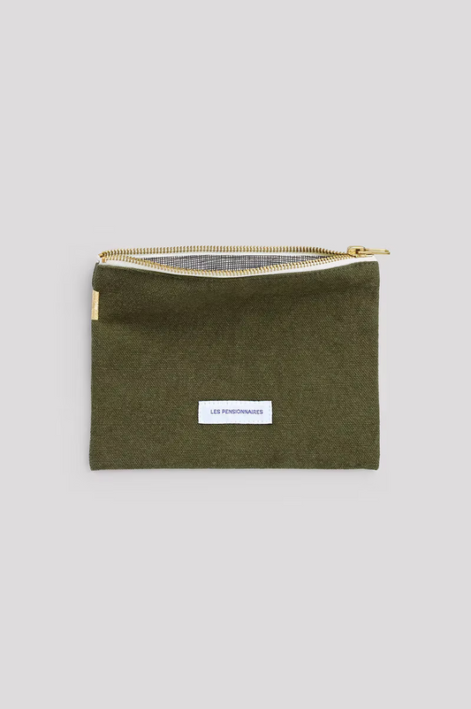 Les Pensionnaires organic cotton zip pouch in Caper - stationery accessories - Katie Leamon