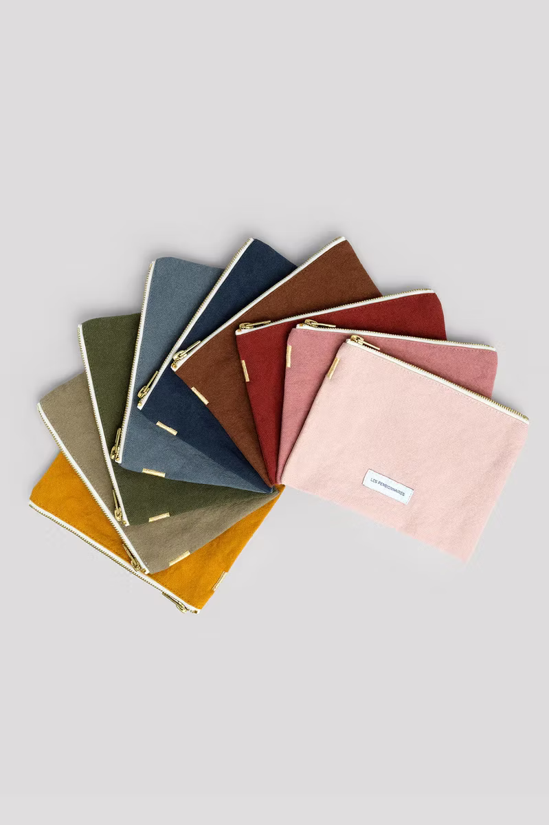 Les Pensionnaires Organic Cotton Small Pouch in Saffron
