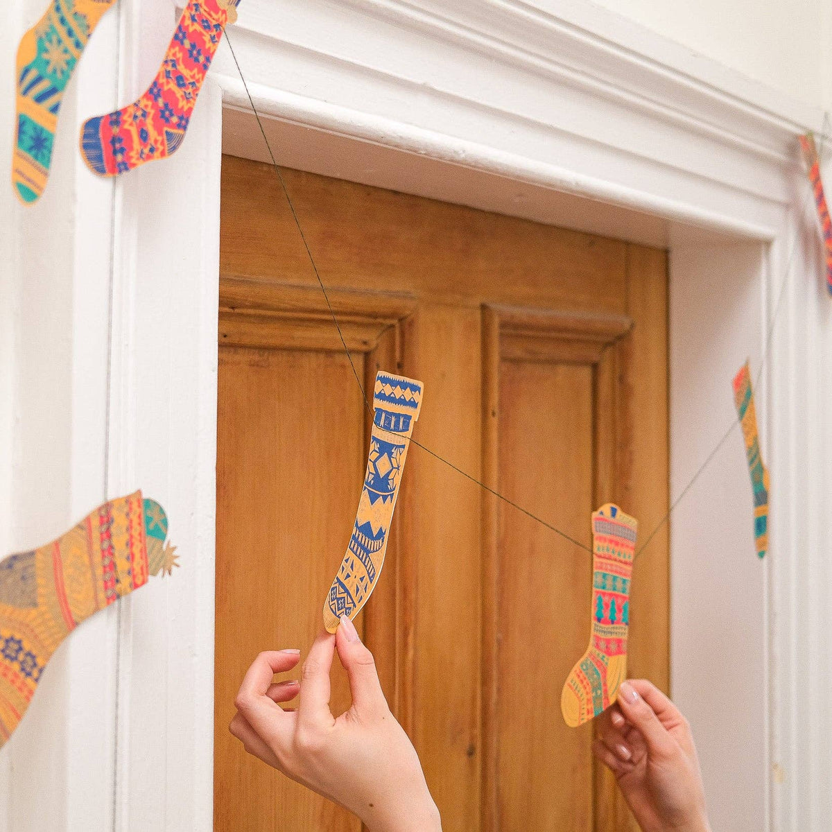 Festive Stockings Sewn Garland