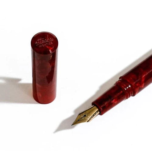 Hightide Marbled Fountain Pen Red – luxury fountain pen – Katie Leamon