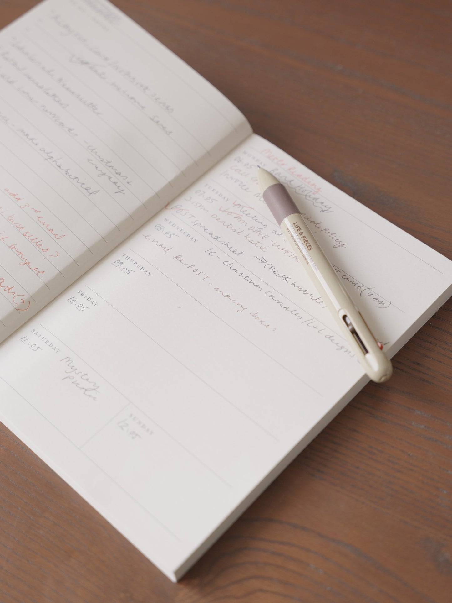 A5 Lay Flat Any Date Weekly Planner in Clay – luxury notebook – Katie Leamon