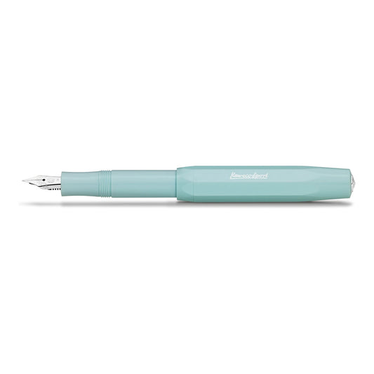 Kaweco Skyline Sport fountain pen in mint, uncapped, fine steel nib