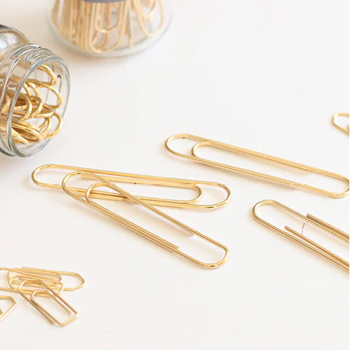 Gold Plated Paper Clips – stationery accessory – Katie Leamon